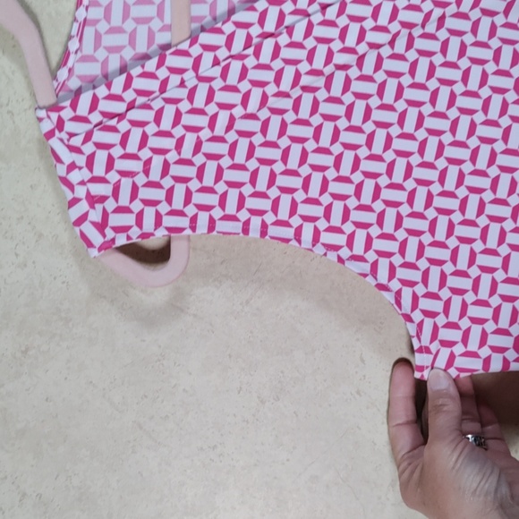 01557 Lane Bryant pink & white knit sleeveless blouse 14/16 NWT - Picture 6 of 14